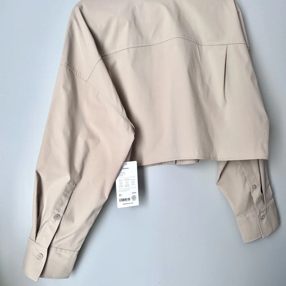 Athleta Midday Ultra Cropped Shirt | Khaki | Size XL